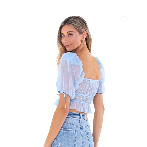 For Love and Lemons Sunshine Top XXS - Sky Blue - Picture 5 of 6